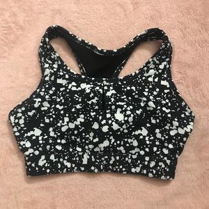 Black and White Splatter Sports Bra